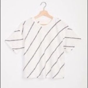 Lou and Grey striped slub jersey cropped tee